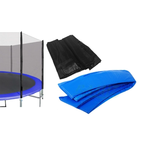 Zestaw Do Trampoliny Ogrodowej 16FT 12 Słupków 487cm Siatka + Kołnierz Niebieski